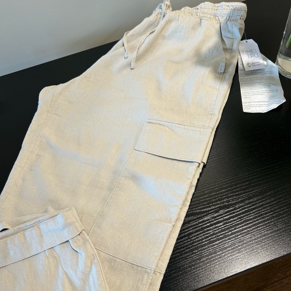 Time and Tru Tan Cargo Pants with Classic Design